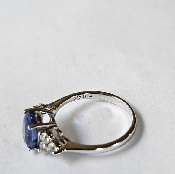 Exquisite Blue Kyanite & White Zircon Ring in Sterling Silver Size 8! 💙 - Picture 5 of 7